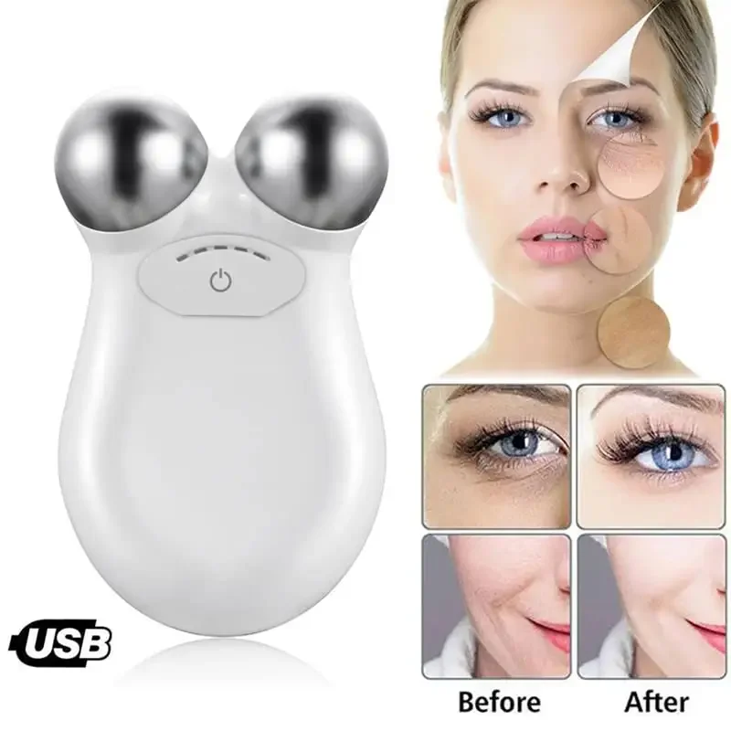 SkinLift Pro EMS microcurrent facial massager in white.